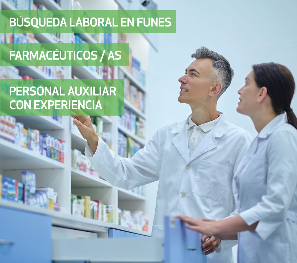 Importante farmacia de Funes selecciona farmacéuticos y auxiliares
